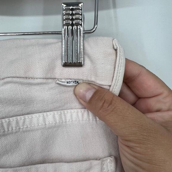 Mother The Looker Ankle Step Fray Jeans in Pink Lemonade Women's 27 Easter - Picture 5 of 12